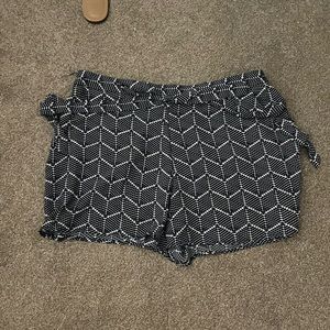 Navy Blue Tie Shorts